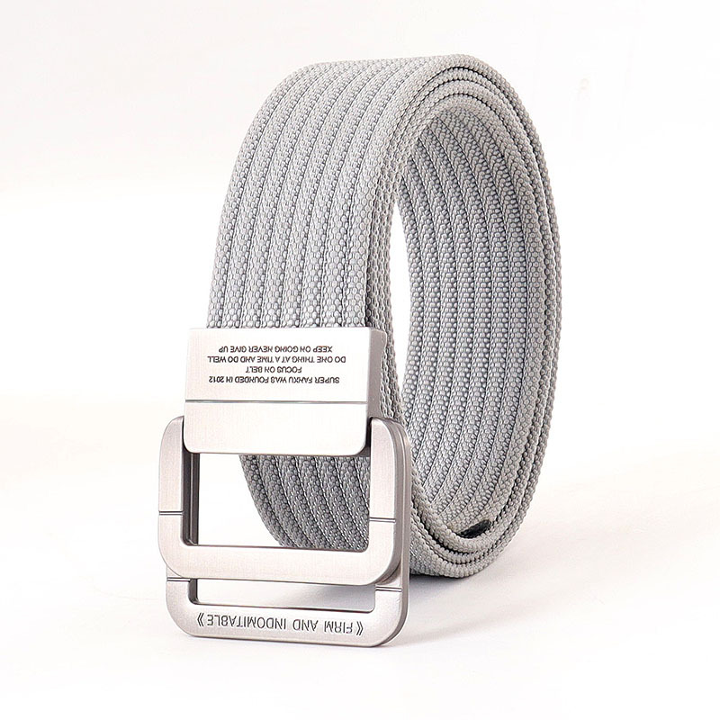 Picture of Alloy double loop buckle belt men's Korean woven nylon tactical sports outdoor pants belt canvas wholesale men's
