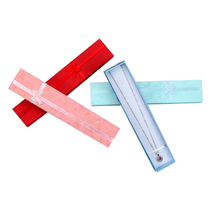 Bow Hairpin Pendant Watch Strap Rectangular Jewelry Box Lid and Base Necklace Packaging Box Fashionable Jewelry Box