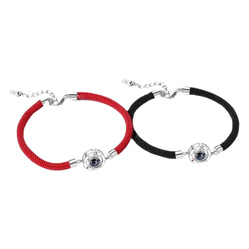Couple Red Rope Bracelet 2021 New Fashion Douyin Same Style 100 Languages I Love You Projection Bracelet Wholesale