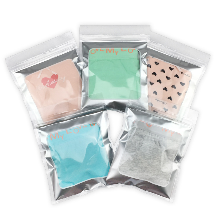 Silver translucent simple underwear bag OP self-sealing zipper bag packaging bag printing bag clothing bag composite bag