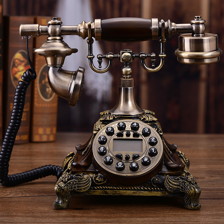 European-style retro old-fashioned button telephone American-style antique home landline fashion creative telephone props ornaments