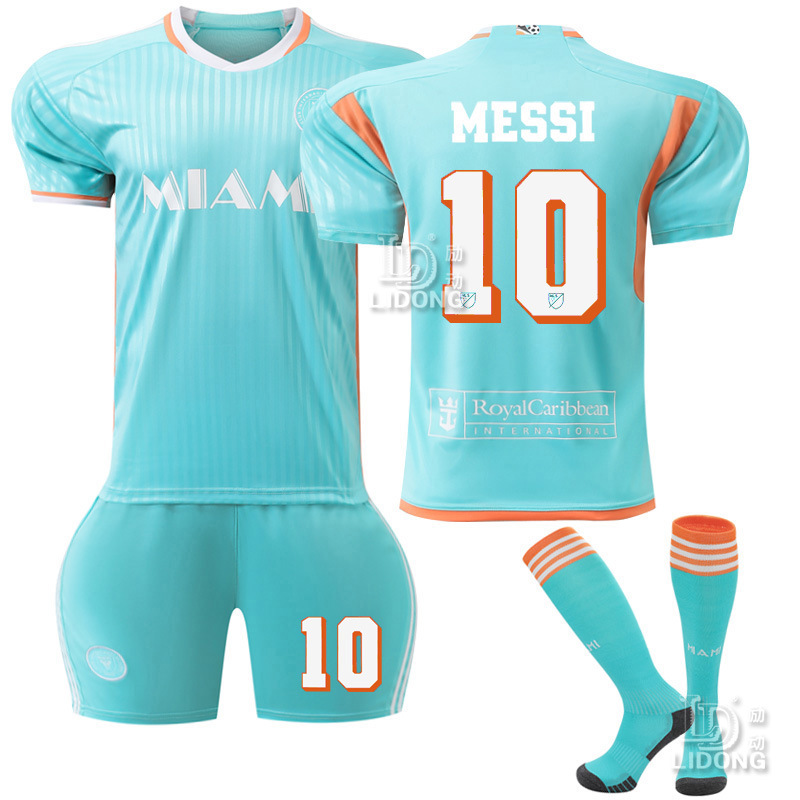 2425 New Miami II Away Mint Green No. 10 Messi Football Jersey suit 9 Suarez Team Jersey
