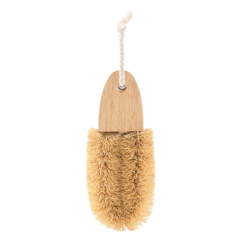 Islamic card imported coconut brown U-shaped pot brush kitchen pot brush dish brush with handle bristle cleaning pot brush