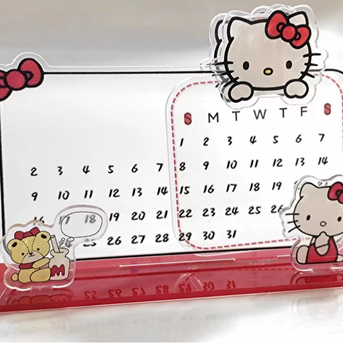 Picture of hellokitty acrylic calendar decoration recycling desktop desk calendar middle school entrance examination ins note board erasable