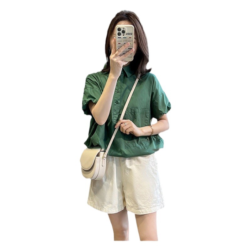 khaki Shorts Women's Summer Thin Slimming Loose A- line Wide-leg Mid-length Pants White Straight Casual Pants Trendy