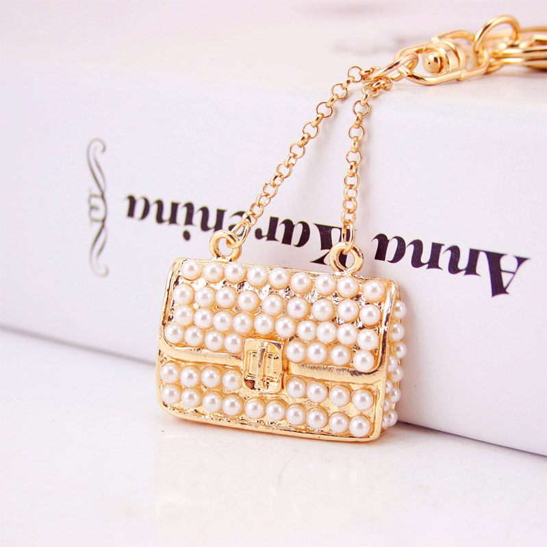 Cool Hee jewelry ladies pearl chain handbag girlfriend key chain metal pendant key chain small gift 264