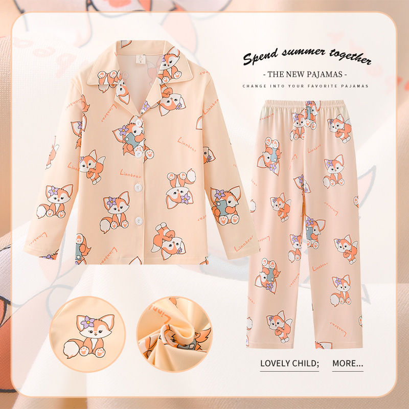 Picture of South Korea children's clothing spring and autumn children's home clothing suit summer long sleeve pajamas women's casual home clothing women's children's clothing wholesale