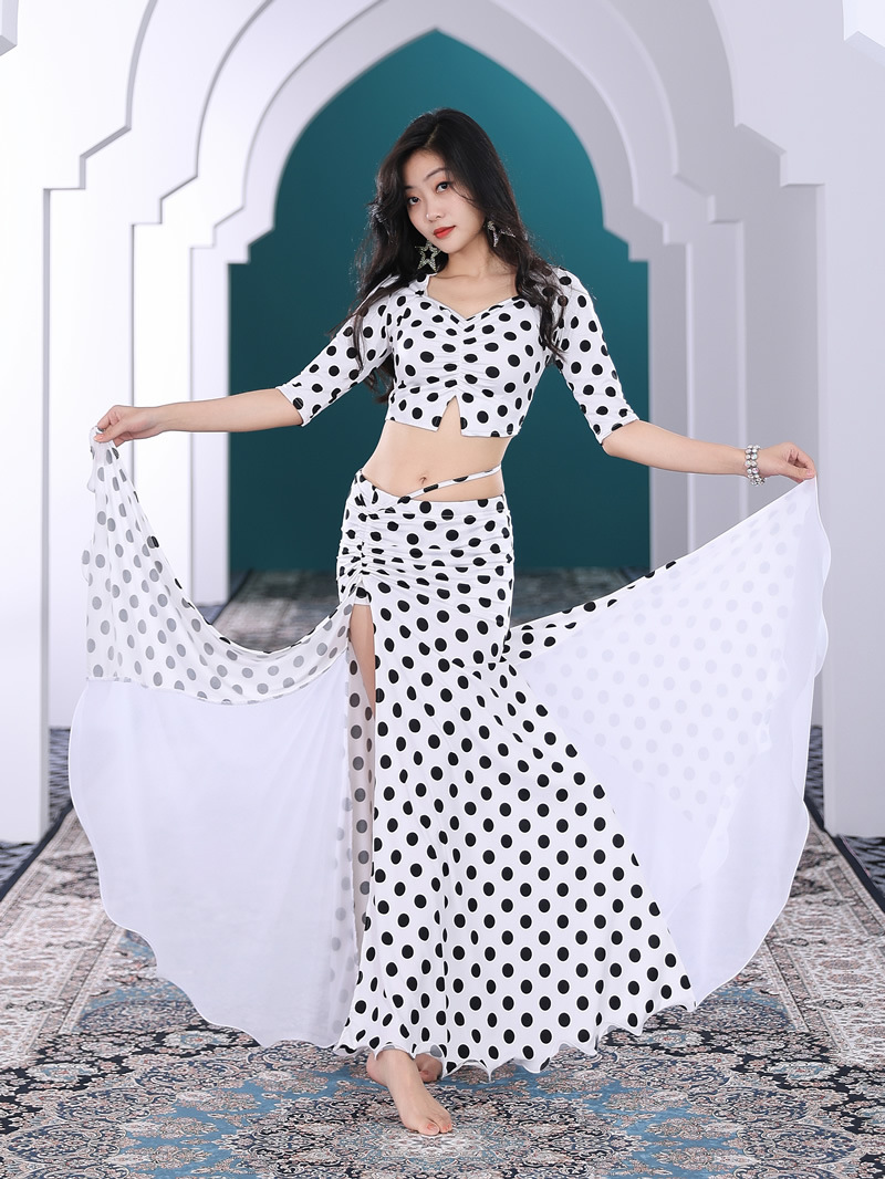 Belly Dance New Style Practice Clothes Sexy Polka Dot Dress suit Oriental Dance Table Performance Clothes T5026