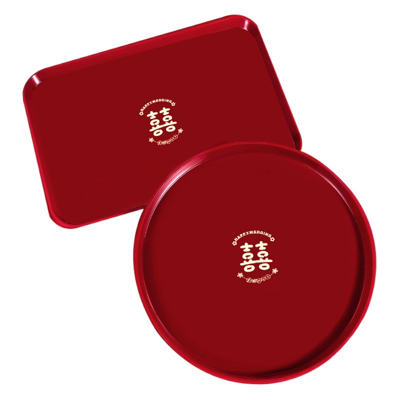 Wedding tray engagement toast Red Wedding tea fruit tray tea tray wedding candy plate wedding supplies