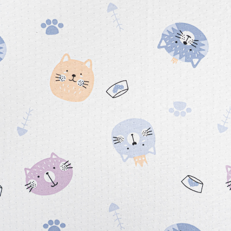 Picture of Cool Bamboo Fiber Fabric Jacquard Idea Fabric Cartoon Printed Baby Sweatshirt Short Sleeve Anti-mosquito Pants T-shirt Fabric