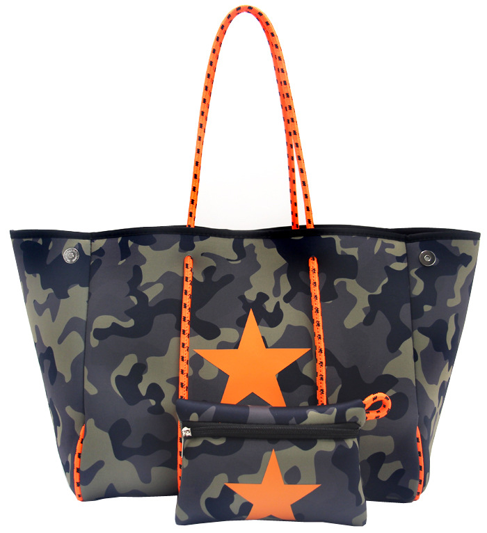 Picture of Diving Material Perforated Beach Bag European and American Fashion Portable Shoulder Strap Mother Bag Outdoor Casual Bag Portable Women's Bag for Women