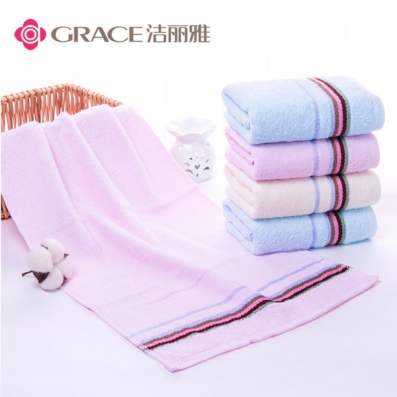 Picture of Jieliya towel 6638 plain pure cotton soft satin strong absorbent gift towel cotton wholesale