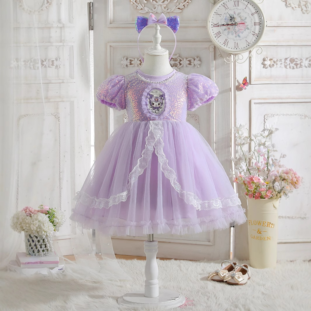 Lolita princess dress female. Tongkulomi dress summer. Tong Kulomi Sequin Mesh Dress