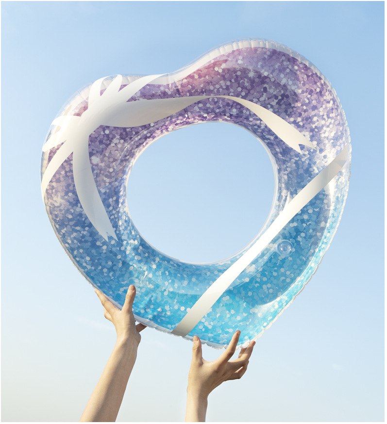 Picture of Bestway36141 sequin swimming ring life buoy swimming pool floating thickened adult inflatable underarm ring beginner equipment