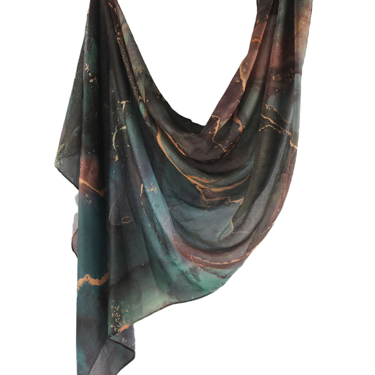 Picture of Best-Selling Watercolor Tie-Dye Cotton Scarf Arabian Satin Polyester Long Scarf Turkish Middle Eastern Scarf
