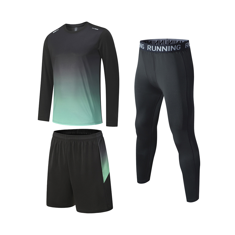 Picture of Cross-border Sports suit Men's Fitness Clothes Running Equipment Morning Running Clothes Cycling Training Room Tight Quick Dry Clothes Wholesale