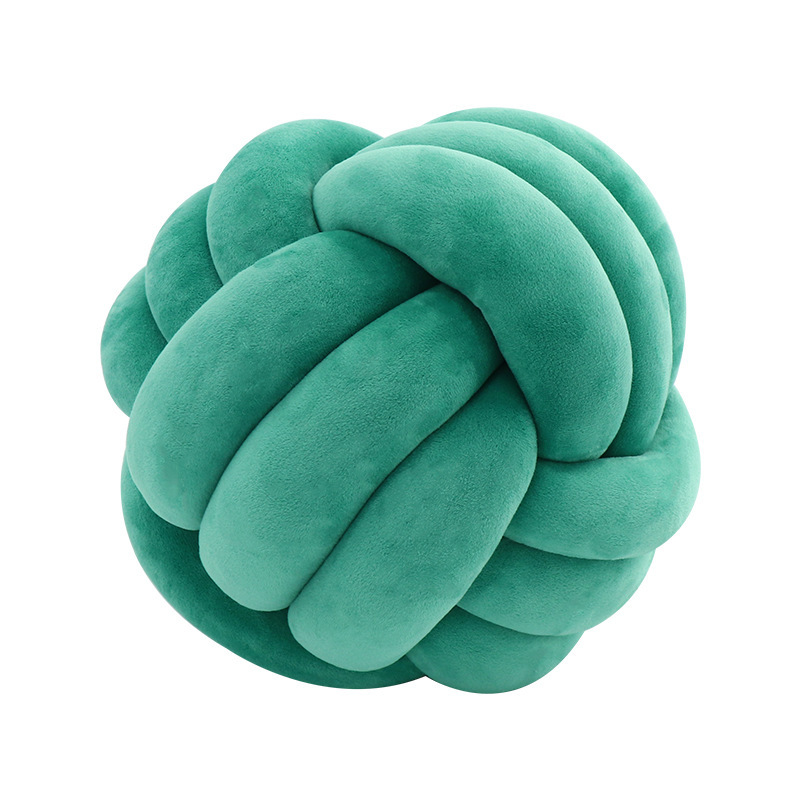 Picture of Ins Popular Three-Strand Rope Knotted Round Ball Home Fabric Creative Hand-Woven Decorative Pillow Cushion Lumbar Cushion