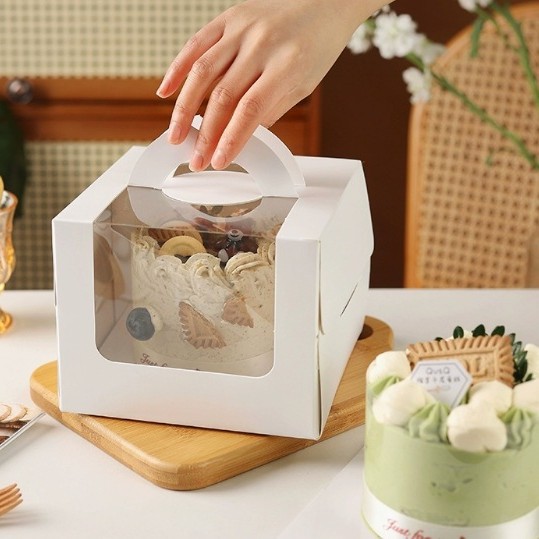 Portable Window Mini Birthday Cake Carton Ins Style 3 Inches 4inch 6inch Cake Box Thickeneded Mousse Packaging Box