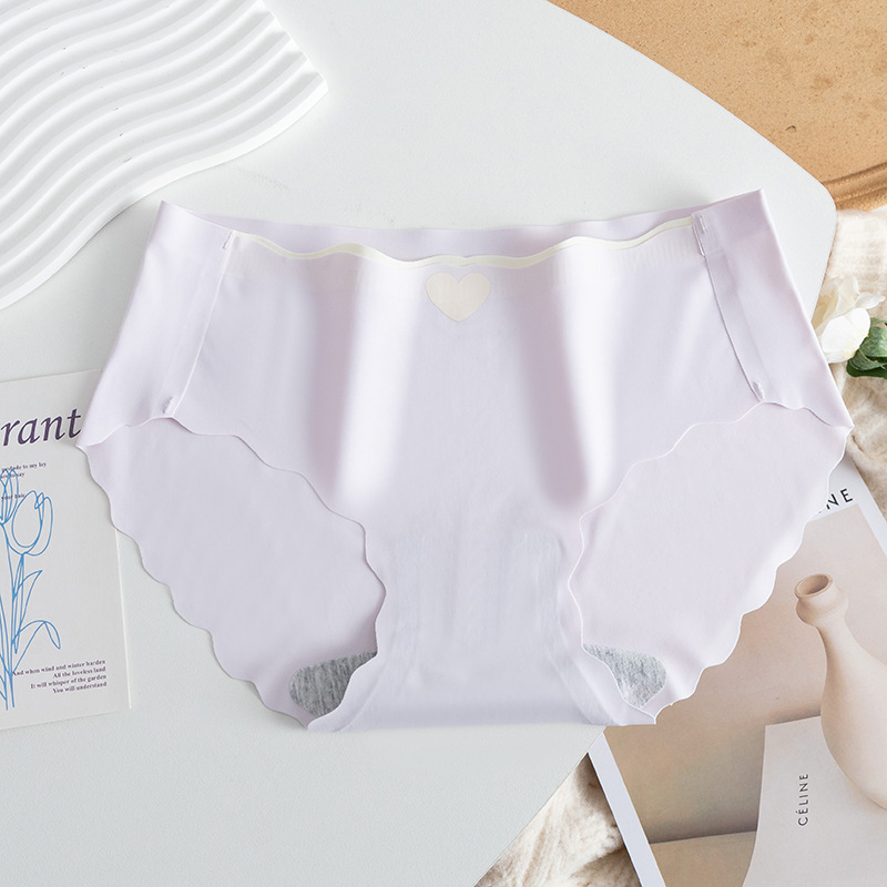 Picture of Ice Silk seamless underwear women's summer ultra-thin quick-drying breathable mid-waist antibacterial hip lifting girl student briefs women