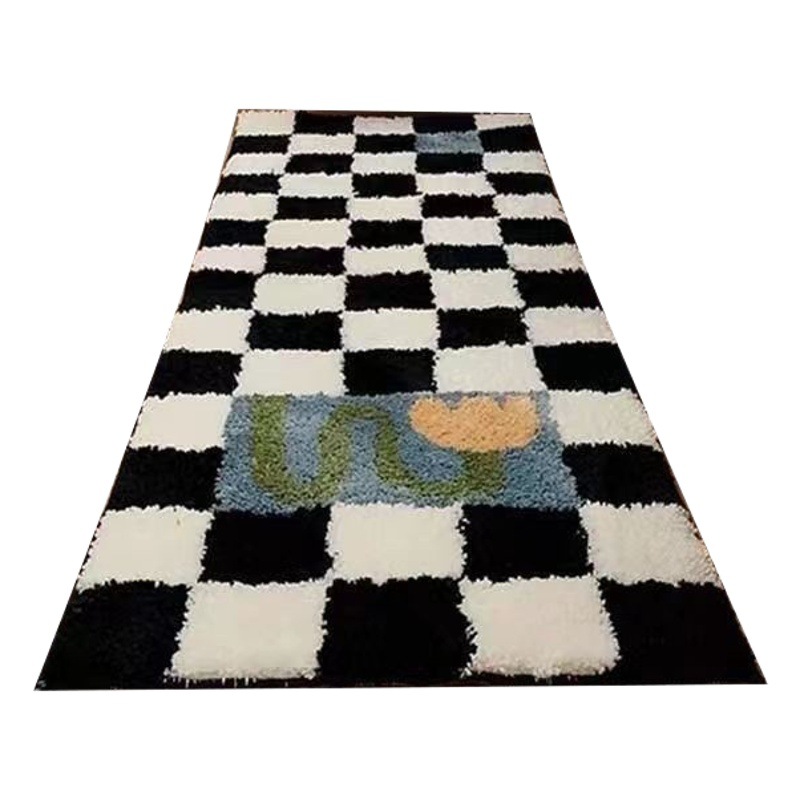 Ins Style Imitation Cashmere Carpet Girl's Bedroom Strip Floor Mat Bedside Stain-Resistant Full Carpet Strip Mat in Stock