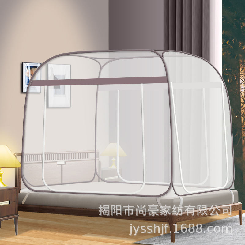 Picture of New product installation-free mosquito net Mongolian home 1 meter 5 bed foldable mosquito net 1 meter 8 bed sheet door double door full bottom
