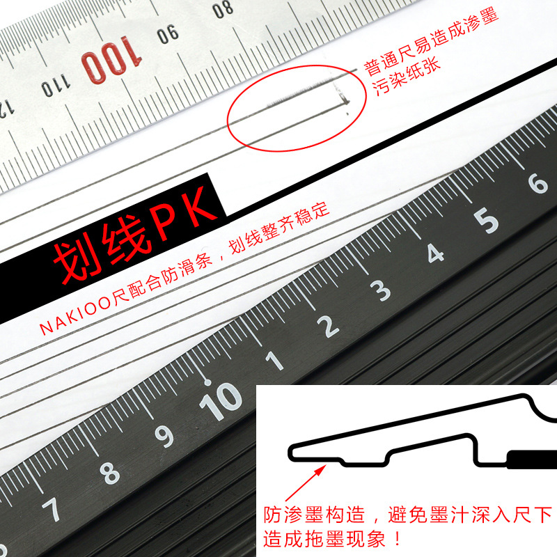 Picture of Source manufacturer aluminum alloy protective ruler 20cm30cm45cm multifunctional student ruler advertising drawing cutting ruler