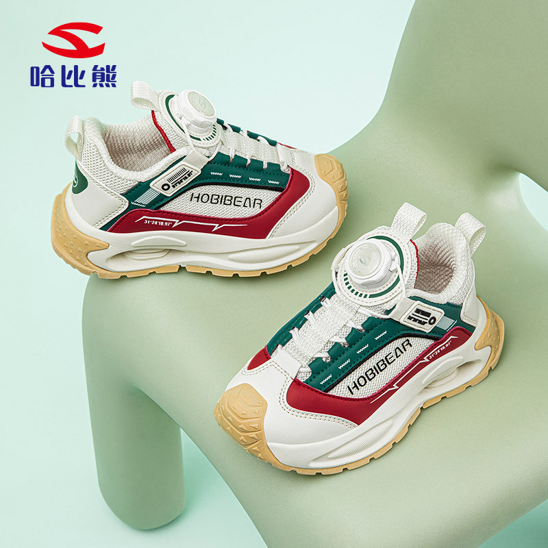 Habibie double net spring and autumn children's sneaker rotating buckle breathable campus casual shoes running shoes a generation of hair