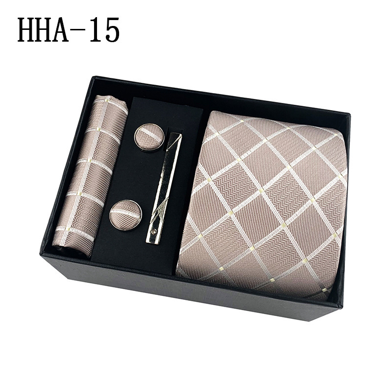 Picture of Factory Wholesale Men's Tie Business Dress Wedding Photo Suit Accessories Tie Cufflinks Square Tie Gift Box