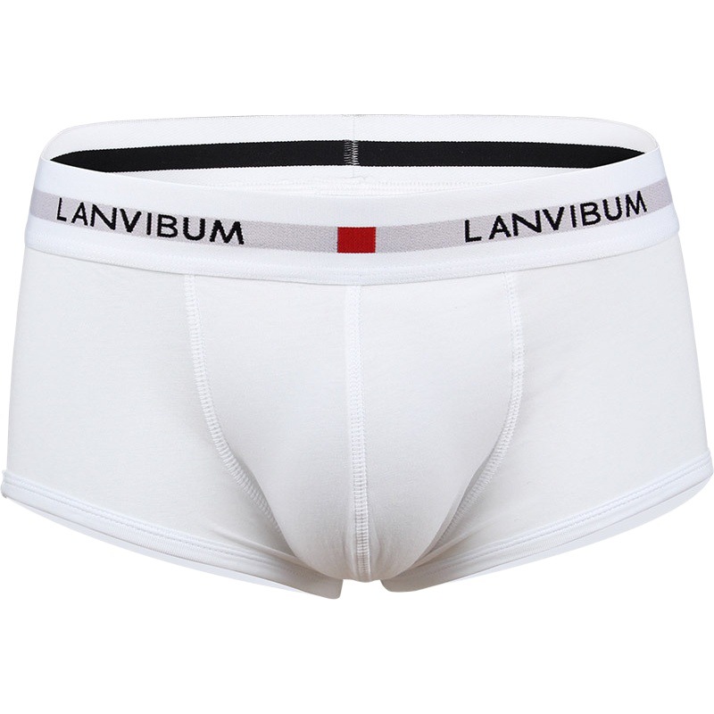 Picture of Spot Wholesale Lanvibum Men's Underwear Youth U-Convex Low-Waist Cotton Boxer Briefs Pure Color Large Size Men's Underpants