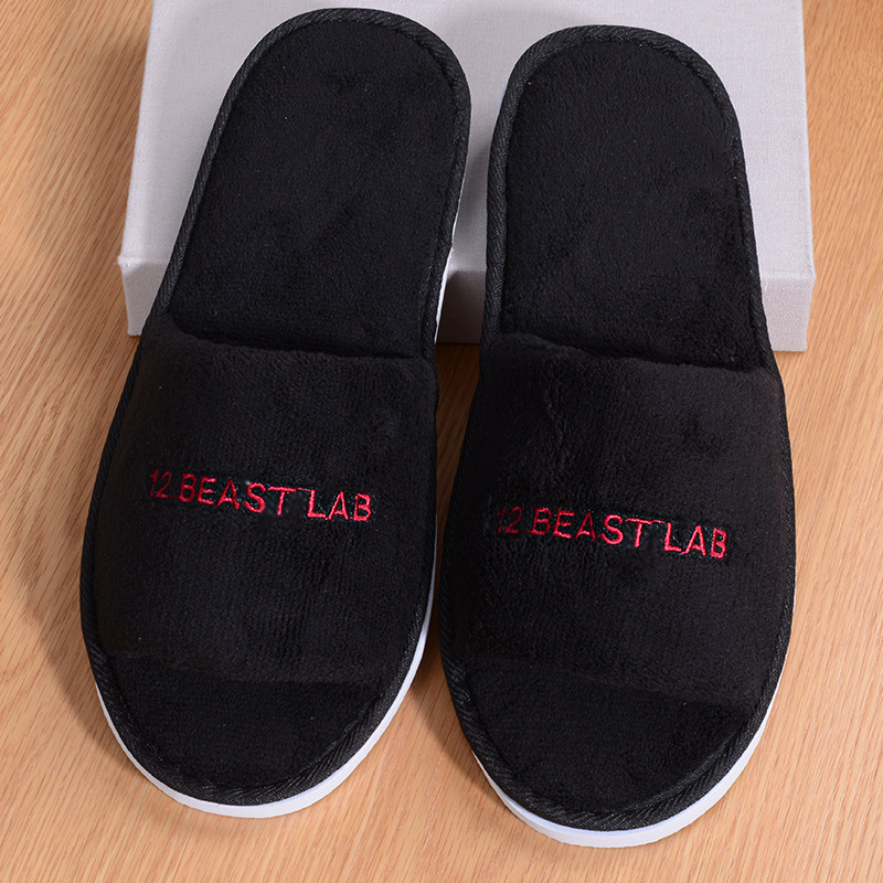 Picture of Hotel pure white coral velvet slippers thick bottom non-disposable home waiting slippers 009