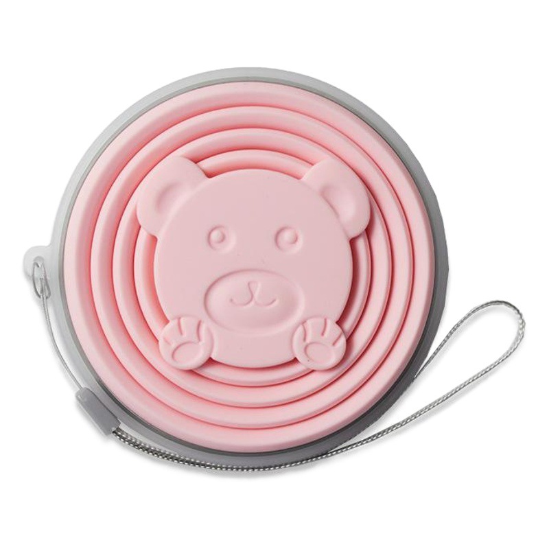 Silicone folding Cup Source manufacturers creative outdoor travel silicone Bear Cup ultra-thin telescopic cup hot sale