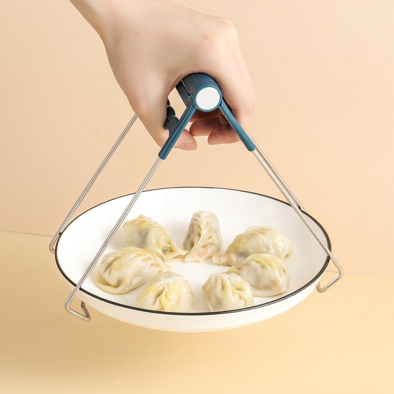 Picture of Stainless Steel Anti-scalding Clamp Bowl Lift Bowl Clip Silicone Non-slip Gloves Plate Tracker Dish Tracker