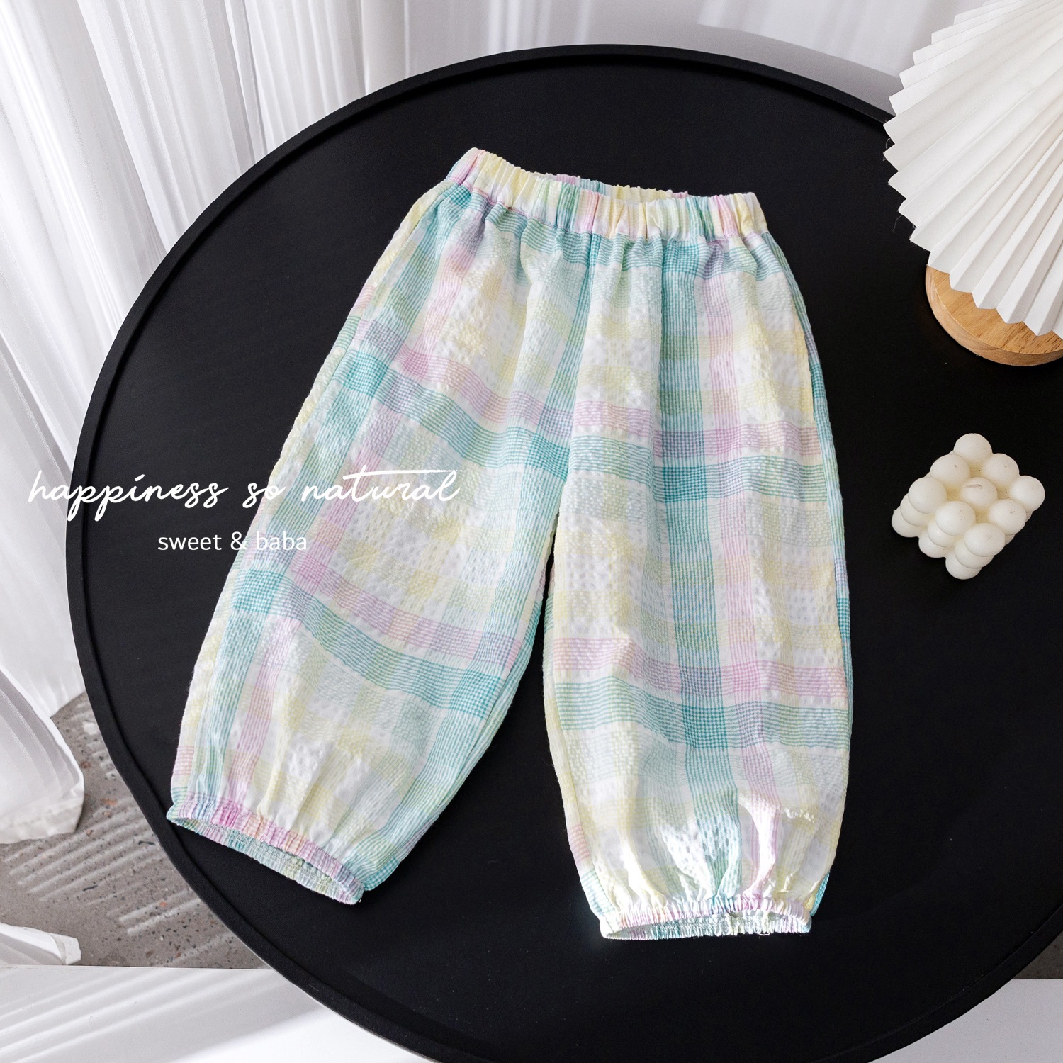 Picture of Girls' Summer New Arrival Fashionable Trousers Children's Western Style Casual Anti-mosquito Pants Female Baby Korean Style Plaid Bloomers Trendy