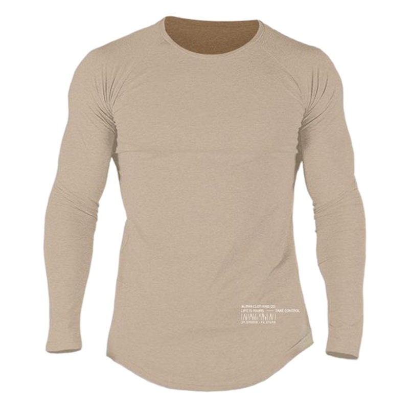 Muscle Maiba Comprehensive Training Tight-fit Sports T-shirt Color-matching Long-sleeved Men's Training Clothes Base Shirt Casual Round Neck Long-sleeved