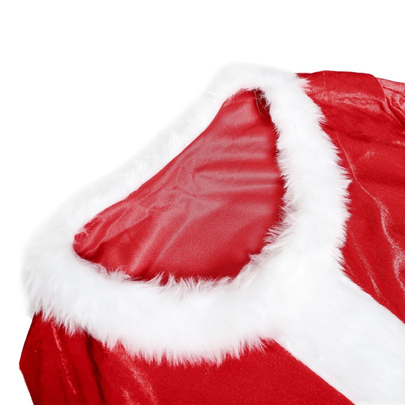 M-XXL high quality long hair Santa Claus costume Christmas Santa Claus clothes suit COS Christmas outfit