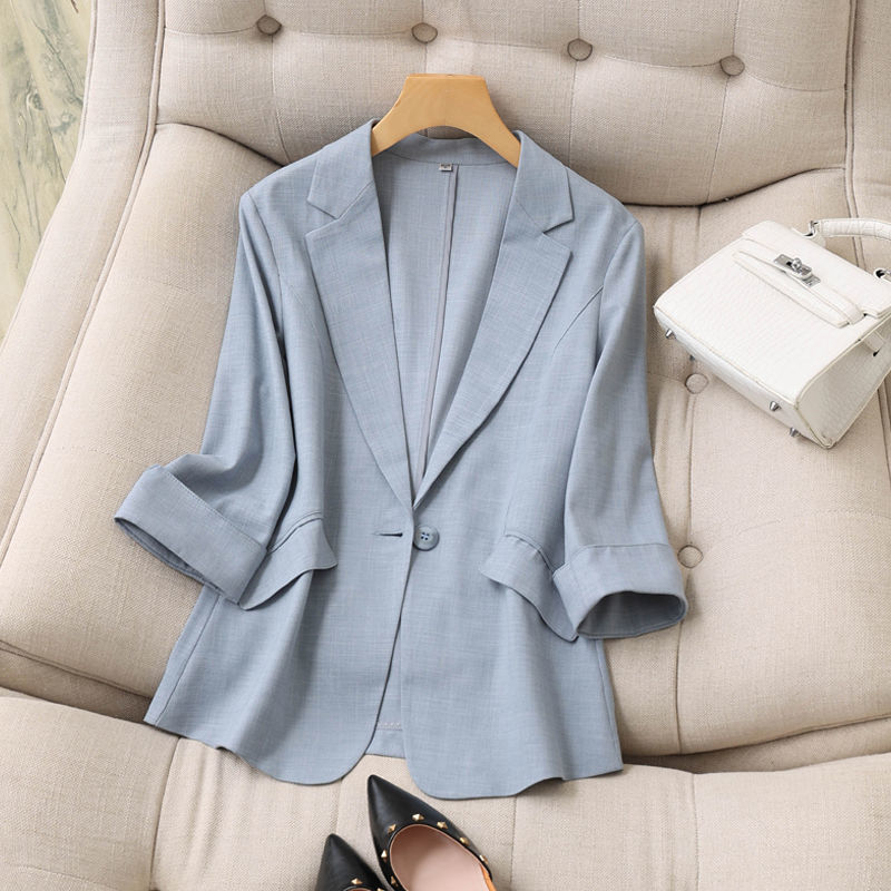 2025 Small Suit Jacket Women's Explosions Seven-point Sleeve Spring and Summer New Korean Style Elegant Slim-fit Slimming Suit Women's Top