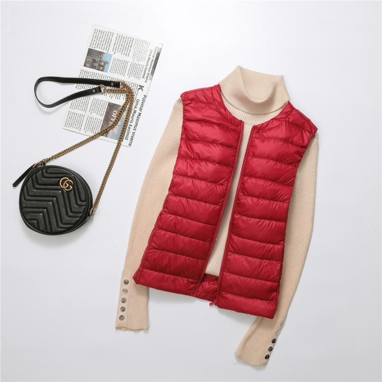 Picture of Plus Size 100kg Plus Size Plus Size Light down Jacket Collarless down Vest Women's Vest Vest Outer Wear Extra Large