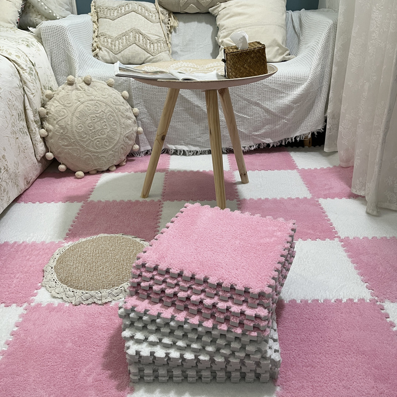 Picture of Plush room stitching carpet bedroom living room 2023 New ins style bedside blanket full floor mat cushion home