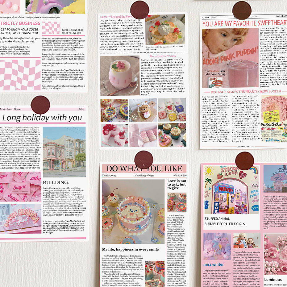 10 ins style American pink memory card home interior wall decoration background photo material
