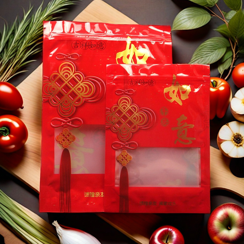50 Ruyi Ping An Packing Bags Wedding Candy Self-sealing White Sugar Red Sugar Cigarette Gift Bags New Year Gift Bags