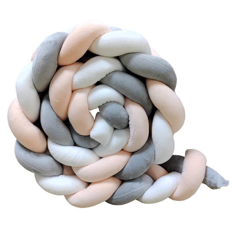 Picture of Baby Bed Circumference ins New Hand-Woven Long Knotted Ball Three-strand Brait Anti-collision Soft Bag Baby Bed Circumference