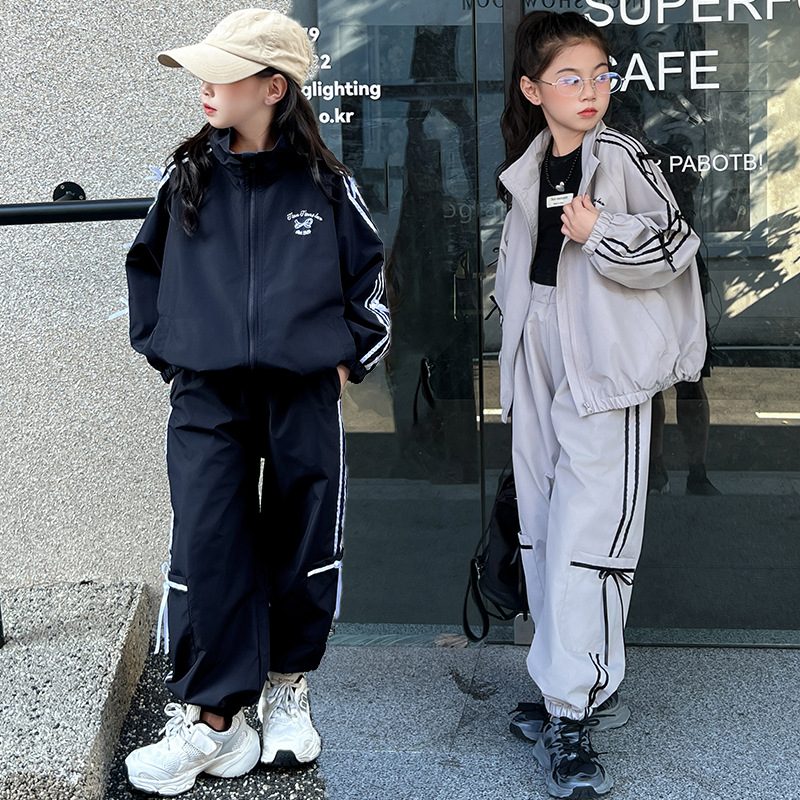 Girls' suit 2025 Spring and Autumn New Children's Korean-style Jacket Casual Pants Trousers Autumn Two-piece Set
