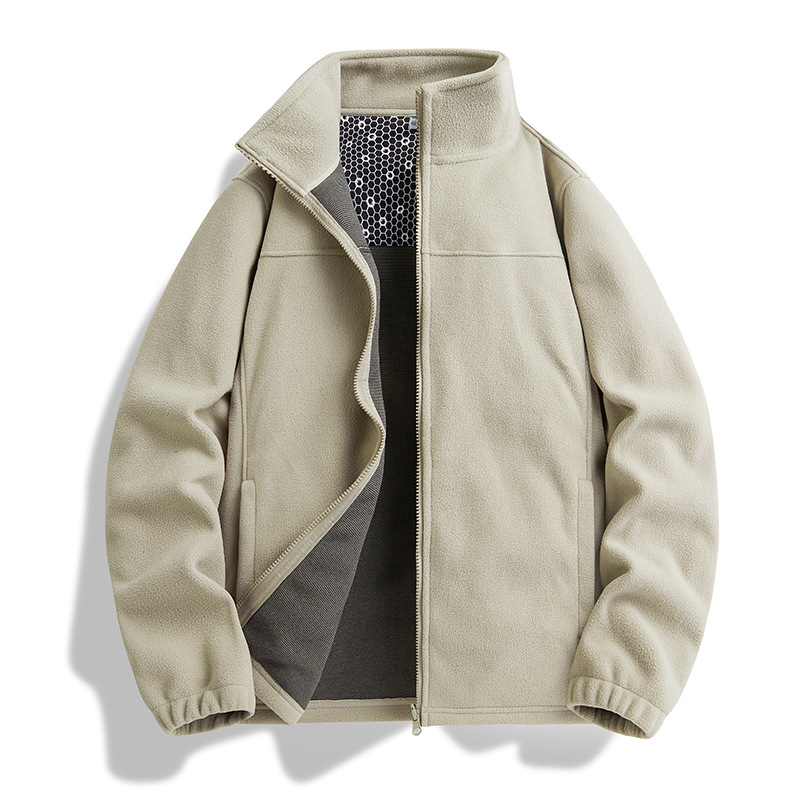 2024 couple outdoor boiling heat storage fleece coat for men and women with autumn and winter warm fleece coat fleece-lined thick