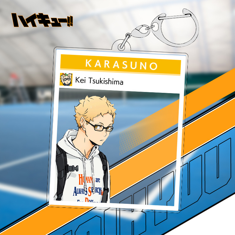 Picture of Volleyball Youth peripheral transparent card pendant Japanese Xiang Xiangyang claw grinding total Moon Island acrylic transparent card pendant