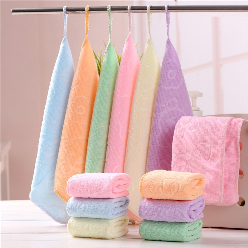 Wholesale Absorbent Children's Small Towel Hand Towel Square Towel Small Square Towel Household Absorbent Soft Edge Home