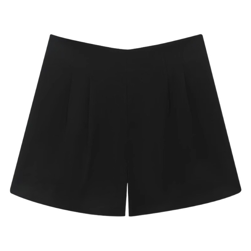 Woolen shorts for women 2023 autumn and winter New High waist slimming design flower bud wide leg pants small plus size boot pants