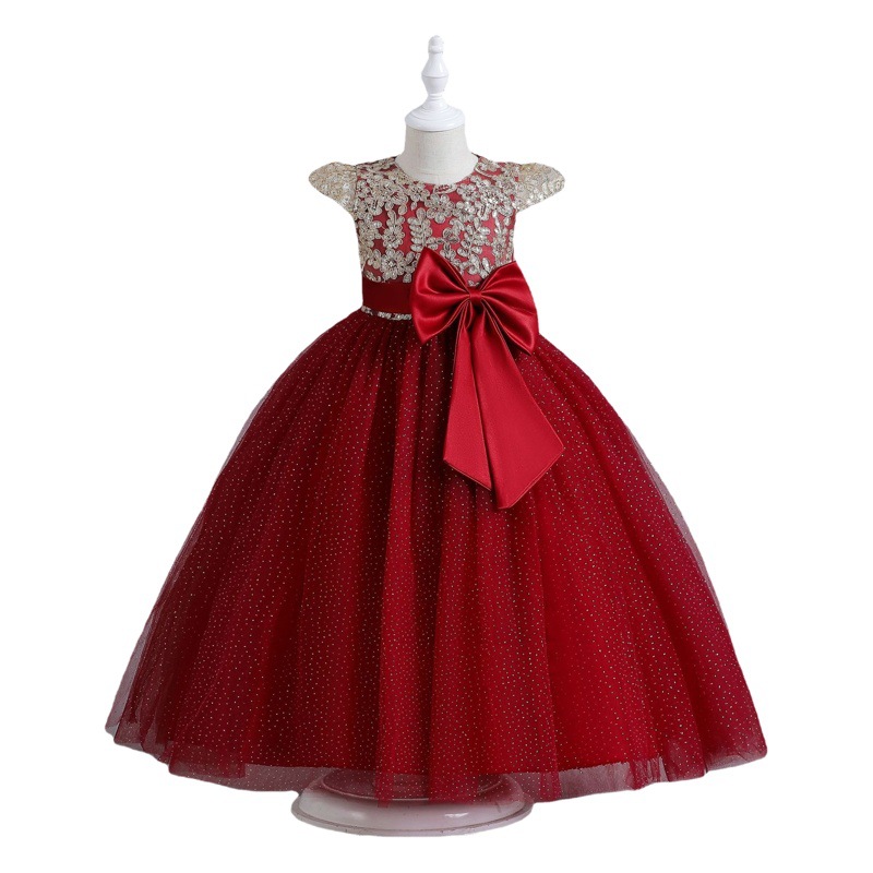 New Children's Long Dress Tutu Dress Wedding Dress Performance Princess Flower Girl Children's Clothing School Clothing Children's Dress