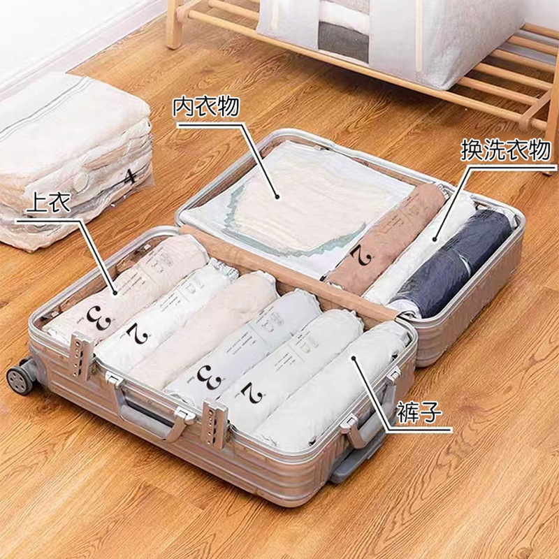 Picture of Non-pumping hand roll vacuum compression bag luggage special clothing travel storage down jacket air clothes bag