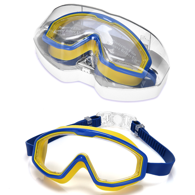 Picture of Cross-Border New Children's Swimming Goggles for Girls, Flat Anti-Fog Large-Frame Swimming Goggles for Boys, Special Equipment for Diving Sports
