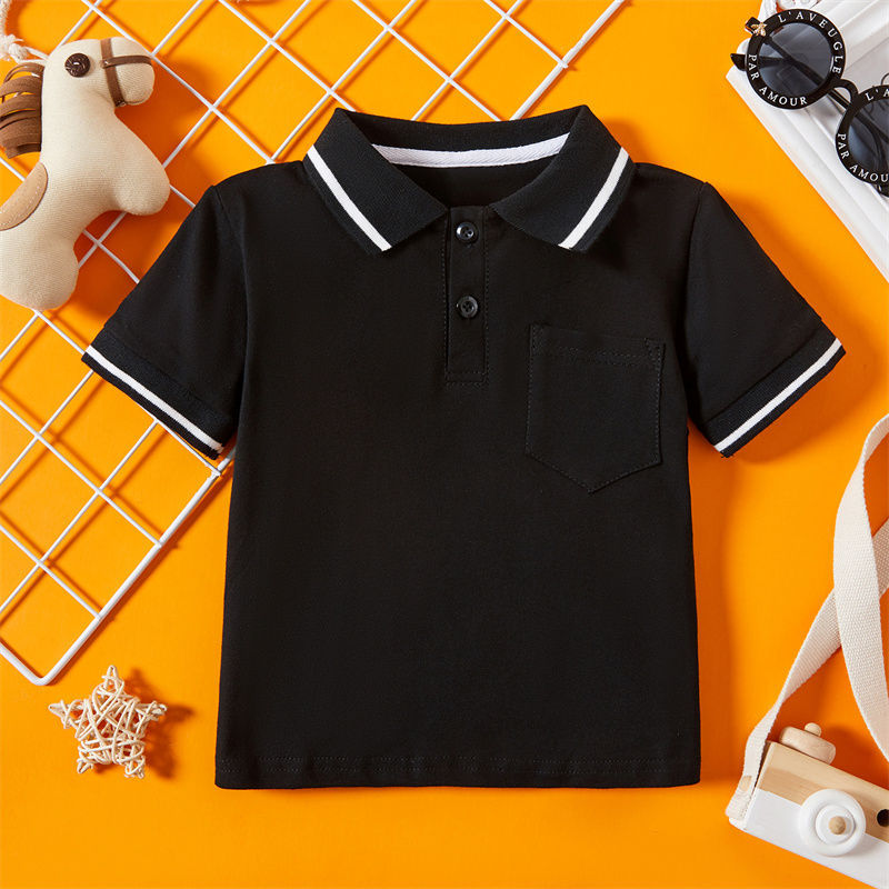 Picture of T001-black POLO short sleeve collar simple fashion comfortable Joker summer